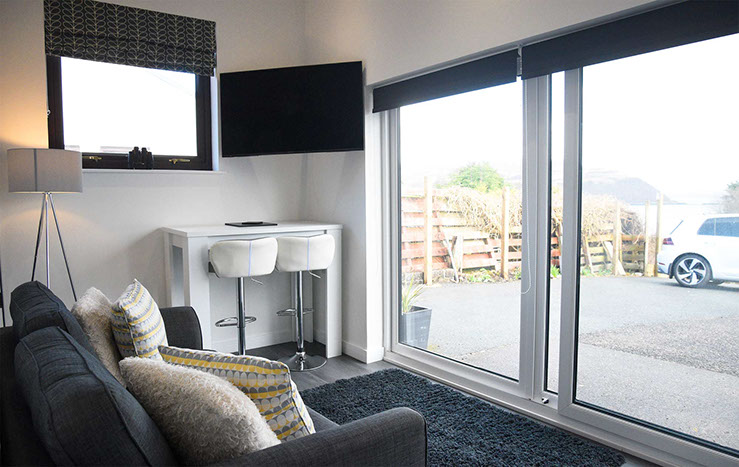 Enjoy widescreen TV with Freeview private parking Freeview TV sea views Luxury Apartment Skye